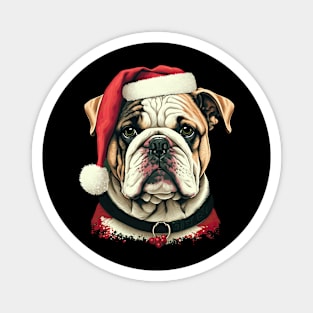 Bulldog Christmas Magnet